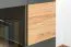 Vitrine Vaitele 22, Farbe: Anthrazit Hochglanz / Walnuss - 117 x 92 x 40 cm (H x B x T)