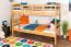 Stockbett 90 x 200 cm | Massivholz: Buche | Natur Lackiert | umbaubar in zwei Einzelbetten | Premium-Qualität | inkl. Rollroste Abbildung