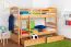 Funktions-Etagenbett 90 x 200 cm mit 2 Schubladen als Stauraum | Massivholz: Buche | Natur Lackiert | umbaubar in zwei Einzelbetten | Premium-Qualität | inkl. Rollroste Abbildung