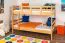 Massivholz Stockbett für Kinder und Jugendliche | Matratzenmaß: 120 x 200 cm | Natur Lackiert | umbaubar in 2 Einzelbetten | Premium-Qualität | inkl. Rollroste Abbildung