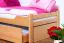 Bettrahmen für Kinder / Kinderbett 90 x 200 cm | Massivholz: Buche | Natur Lackiert | inkl. 2. Liegeplatz 90 x 190 cm ausziehbar und 2 Rollrost | besonders hohe Qualität Abbildung