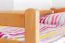 Massivholz Hochbett für Kinder | Matratzenmaß: 90 x 200 cm | Natur Lackiert | umbaubar in Einzelbett | Premium-Qualität | inkl. Rollrost Abbildung
