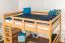 Hochbett 140 x 200 cm | Massivholz: Buche | Natur Lackiert | umbaubar in Einzelbett | Premium-Qualität | inkl. Rollrost Abbildung
