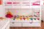 Massivholz Etagenbett inkl. Stauraum für Kinder und Jugendliche | inkl. 2 Schubladen | Matratzenmaß: 90 x 200 cm | Weiß Lackiert | umbaubar in 2 Einzelbetten | Premium-Qualität | inkl. Rollroste Abbildung