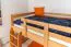 Massivholz Stockbett für Kinder und Jugendliche | Matratzenmaß: 120 x 200 cm | Natur Lackiert | umbaubar in 2 Einzelbetten | Premium-Qualität | inkl. Rollroste Abbildung