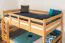 Massivholz Etagenbett für Kinder und Jugendliche | Matratzenmaß: 120 x 200 cm | Natur Lackiert | umbaubar in 2 Einzelbetten | Premium-Qualität | inkl. Rollroste Abbildung