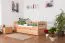 Kinderbett 90 x 200 cm | Massivholz: Buche | Natur Lackiert | inkl. 2. Liegeplatz 90 x 190 cm ausziehbar und 2 Rollrost Abbildung