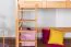 Massivholz Hochbett für Kinder | Matratzenmaß: 90 x 200 cm | Natur Lackiert | umbaubar in Einzelbett | Premium-Qualität | inkl. Rollrost Abbildung