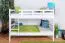 Massivholz Etagenbett für Kinder und Jugendliche | Matratzenmaß: 140 x 200 cm | Weiß Lackiert | umbaubar in 2 Einzelbetten | Premium-Qualität | inkl. Rollroste Abbildung