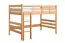Massivholz Hochbett für Kinder | Matratzenmaß: 120 x 200 cm | Natur Lackiert | umbaubar in Einzelbett | Premium-Qualität | inkl. Rollrost Abbildung