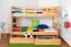 Funktions-Etagenbett 90 x 200 cm mit 2 Schubladen als Stauraum | Massivholz: Buche | Natur Lackiert | umbaubar in zwei Einzelbetten | Premium-Qualität | inkl. Rollroste Abbildung