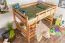 Hochbett 120 x 190 cm | Massivholz: Buche | Natur Lackiert | umbaubar in Einzelbett | Premium-Qualität | inkl. Rollrost Abbildung