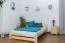 Kinderbett 140 x 200 cm | Massivholz: Kiefer | Natur Lackiert | inkl. Rollrost Abbildung