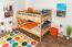 Massivholz Stockbett für Kinder und Jugendliche | Matratzenmaß: 120 x 200 cm | Natur Lackiert | umbaubar in 2 Einzelbetten | Premium-Qualität | inkl. Rollroste Abbildung