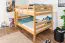 Stockbett 140 x 200 cm | Massivholz: Buche | Natur Lackiert | umbaubar in zwei Einzelbetten | Premium-Qualität | inkl. Rollroste Abbildung