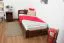 Kinderbett 90 x 200 cm | Massivholz: Kiefer | Nuss Lackiert | inkl. Rollrost Abbildung