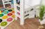Massivholz Hochbett für Kinder | Matratzenmaß: 90 x 190 cm | Weiß Lackiert | umbaubar in Einzelbett | Premium-Qualität | inkl. Rollrost Abbildung