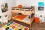 Massivholz Stockbett für Kinder und Jugendliche | Matratzenmaß: 120 x 200 cm | Natur Lackiert | umbaubar in 2 Einzelbetten | Premium-Qualität | inkl. Rollroste Abbildung