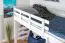 Hochbett 90 x 190 cm | Massivholz: Buche | Weiß Lackiert | umbaubar in Einzelbett | Premium-Qualität | inkl. Rollrost Abbildung