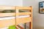 Hochbett 120 x 190 cm | Massivholz: Buche | Natur Lackiert | umbaubar in Einzelbett | Premium-Qualität | inkl. Rollrost Abbildung
