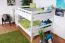 Massivholz Etagenbett für Kinder und Jugendliche | Matratzenmaß: 140 x 200 cm | Weiß Lackiert | umbaubar in 2 Einzelbetten | Premium-Qualität | inkl. Rollroste Abbildung
