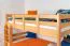 Massivholz Stockbett für Kinder und Jugendliche | Matratzenmaß: 120 x 200 cm | Natur Lackiert | umbaubar in 2 Einzelbetten | Premium-Qualität | inkl. Rollroste Abbildung