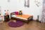 Kinderbett 90 x 200 cm | Massivholz: Kiefer | Nuss Lackiert | inkl. Rollrost Abbildung