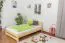 Kinderbett 120 x 200 cm | Massivholz: Kiefer | Natur Lackiert | inkl. Rollrost Abbildung