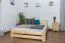 Kinderbett 140 x 200 cm | Massivholz: Kiefer | Natur Lackiert | inkl. Rollrost Abbildung
