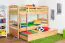 90 x 200 cm Kinderstockbett inkl. Bettkasten als 3. Liegefläche | Massivholz: Buche | Natur Lackiert | umbaubar in 2 Einzelbetten | Bettkasten als Stauraum oder Liegefläche | inkl. Rollroste Abbildung