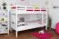 Jugendstockbett 90 x 190 cm | Massivholz: Buche | Weiß Lackiert | umbaubar in 2 Einzelbetten | Premium-Qualität | inkl. Rollroste Abbildung