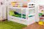 Kinderetagenbett inkl. Stauraum (2 Schubladen) | 90 x 200 cm | Massivholz: Buche | Weiß Lackiert | umbaubar in 2 Einzelbetten | Premium-Qualität | inkl. Rollroste Abbildung
