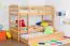 90 x 200 cm Kinderetagenbett inkl. Bettkasten als 3. Liegefläche | Massivholz: Buche | Natur Lackiert | umbaubar in 2 Einzelbetten | Bettkasten als Stauraum oder Liegefläche | inkl. Rollroste Abbildung