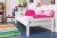 Bettrahmen für Kinder / Kinderbett 90 x 200 cm | Massivholz: Buche | Weiß Lackiert | besonders hohe Qualität Abbildung