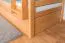 Kinderetagenbett 90 x 200 cm + Bettkasten/Stauraum/Ausziehbett | Massivholz: Buche | Natur Lackiert | umbaubar/teilbar in 2 Einzelbetten | inkl. Rollroste Abbildung