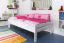 Bettrahmen für Kinder / Kinderbett 90 x 200 cm | Massivholz: Buche | Weiß Lackiert | besonders hohe Qualität Abbildung