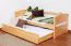 Bettrahmen für Kinder 90 x 200 cm mit Ausziehbett 90 x 190 cm | Massivholz: Buche | Natur Lackiert | inkl. 2. Liegeplatz 90 x 190 cm ausziehbar und 2 Rollrost Abbildung