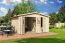 Holz-Gartenhaus 3,2 x 3,98 Meter (inkl. Dach) | Naturbelassen | Satteldach | 28 mm Blockbohlen-Haus Abbildung