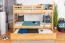Kinderetagenbett 90 x 200 cm + Bettkasten/Stauraum/Ausziehbett | Massivholz: Buche | Natur Lackiert | umbaubar/teilbar in 2 Einzelbetten | inkl. Rollroste Abbildung