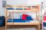 Kinderstockbett 90 x 200 cm | Massivholz: Buche | Natur Lackiert | umbaubar in 2 Einzelbetten | Premium-Qualität | inkl. Rollroste Abbildung
