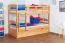 Jugendetagenbett 90 x 200 cm + Bettkasten/Stauraum/Ausziehbett | Massivholz: Buche | Natur Lackiert | umbaubar/teilbar in 2 Einzelbetten | inkl. Rollroste Abbildung