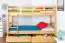 Kinderstockbett inkl. Stauraum (2 Schubkästen) | 90 x 200 cm | Massivholz: Buche | Natur Lackiert | umbaubar in 2 Einzelbetten | Premium-Qualität | inkl. Rollroste Abbildung