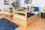 Jugendstockbett inkl. Stauraum (2 Schubkästen) | 90 x 200 cm | Massivholz: Buche | Natur Lackiert | umbaubar in 2 Einzelbetten | Premium-Qualität | inkl. Rollroste Abbildung