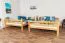 Stockbett für Jugendliche 160 x 190 cm | Massivholz: Buche | Natur Lackiert | umbaubar in 2 Einzelbetten | inkl. Rollroste Abbildung