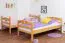 Jugendstockbett 90 x 200 cm | Massivholz: Buche | Natur Lackiert | umbaubar in 2 Einzelbetten | Premium-Qualität | inkl. Rollroste Abbildung