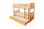 Kinderetagenbett 90 x 200 cm + Bettkasten/Stauraum/Ausziehbett | Massivholz: Buche | Natur Lackiert | umbaubar/teilbar in 2 Einzelbetten | inkl. Rollroste Abbildung