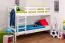 Jugendstockbett 90 x 200 cm | Massivholz: Buche | Weiß Lackiert | umbaubar in 2 Einzelbetten | Premium-Qualität | inkl. Rollroste Abbildung