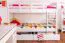 Kinderetagenbett inkl. Stauraum (2 Schubkästen) | 90 x 200 cm | Massivholz: Buche | Weiß Lackiert | umbaubar in 2 Einzelbetten | Premium-Qualität | inkl. Rollroste Abbildung