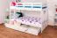 Kinderstockbett inkl. Stauraum (2 Schubladen) | 90 x 200 cm | Massivholz: Buche | Weiß Lackiert | umbaubar in 2 Einzelbetten | Premium-Qualität | inkl. Rollroste Abbildung