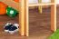 Kinderhochbett 120 x 200 cm | Massivholz: Buche | Natur Lackiert | umbaubar in Einzelbett | Premium-Qualität | inkl. Rollrost Abbildung